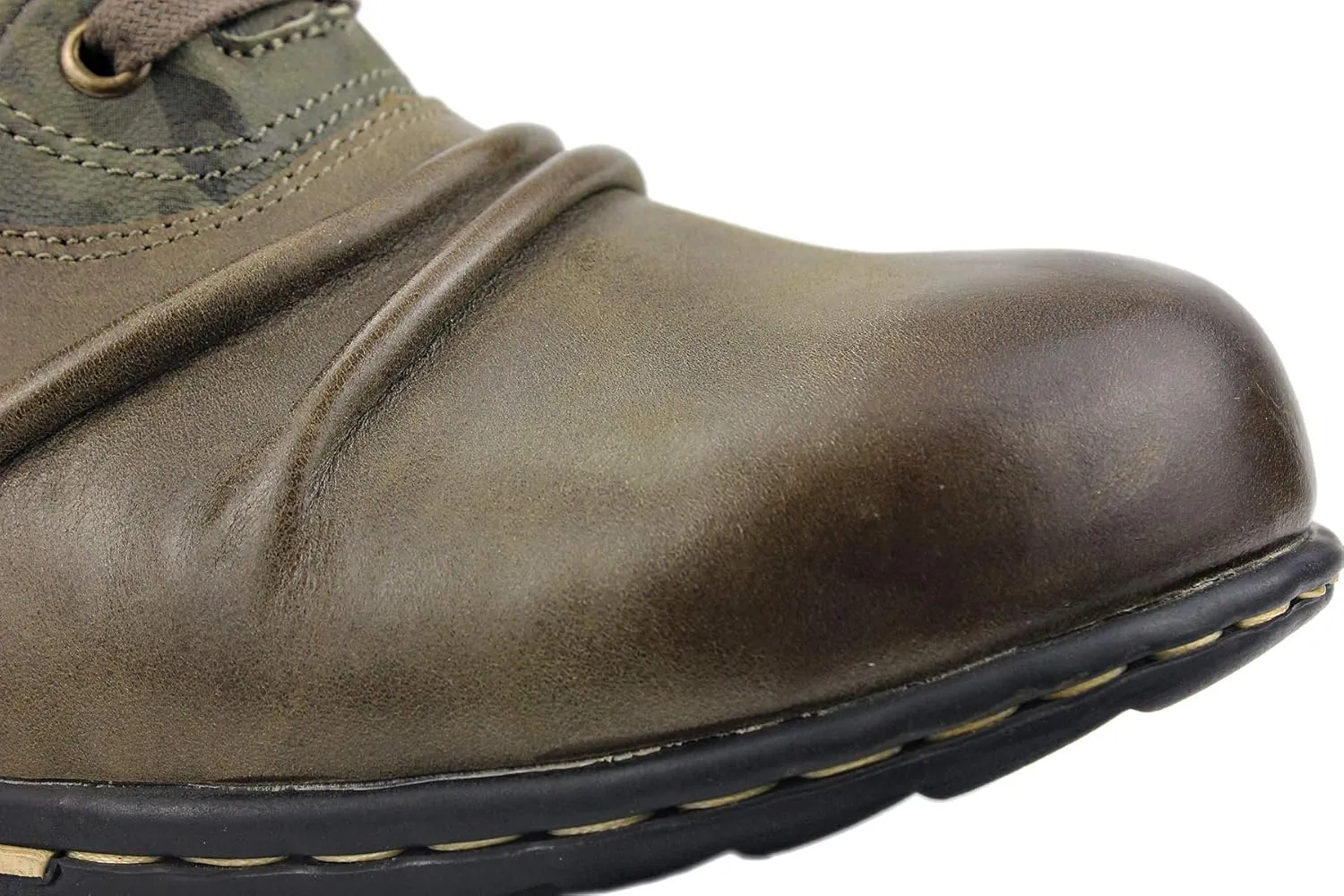 OSSTONE Moto Boots for Men Fashion Zipper-up Leather Chukka Boots Casual Shoes OS-5008-8-US
