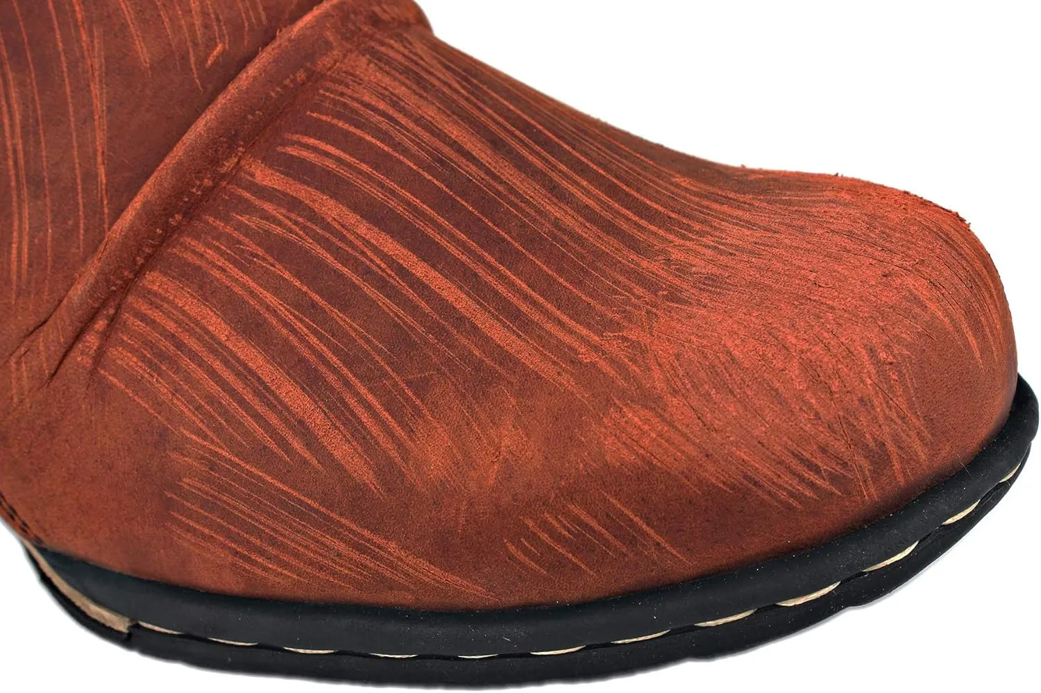 OSSTONE Moto Boots for Men Fashion Zipper-up Leather Chukka Boots Casual Shoes Retro Style OS-5008-1-DA1B1