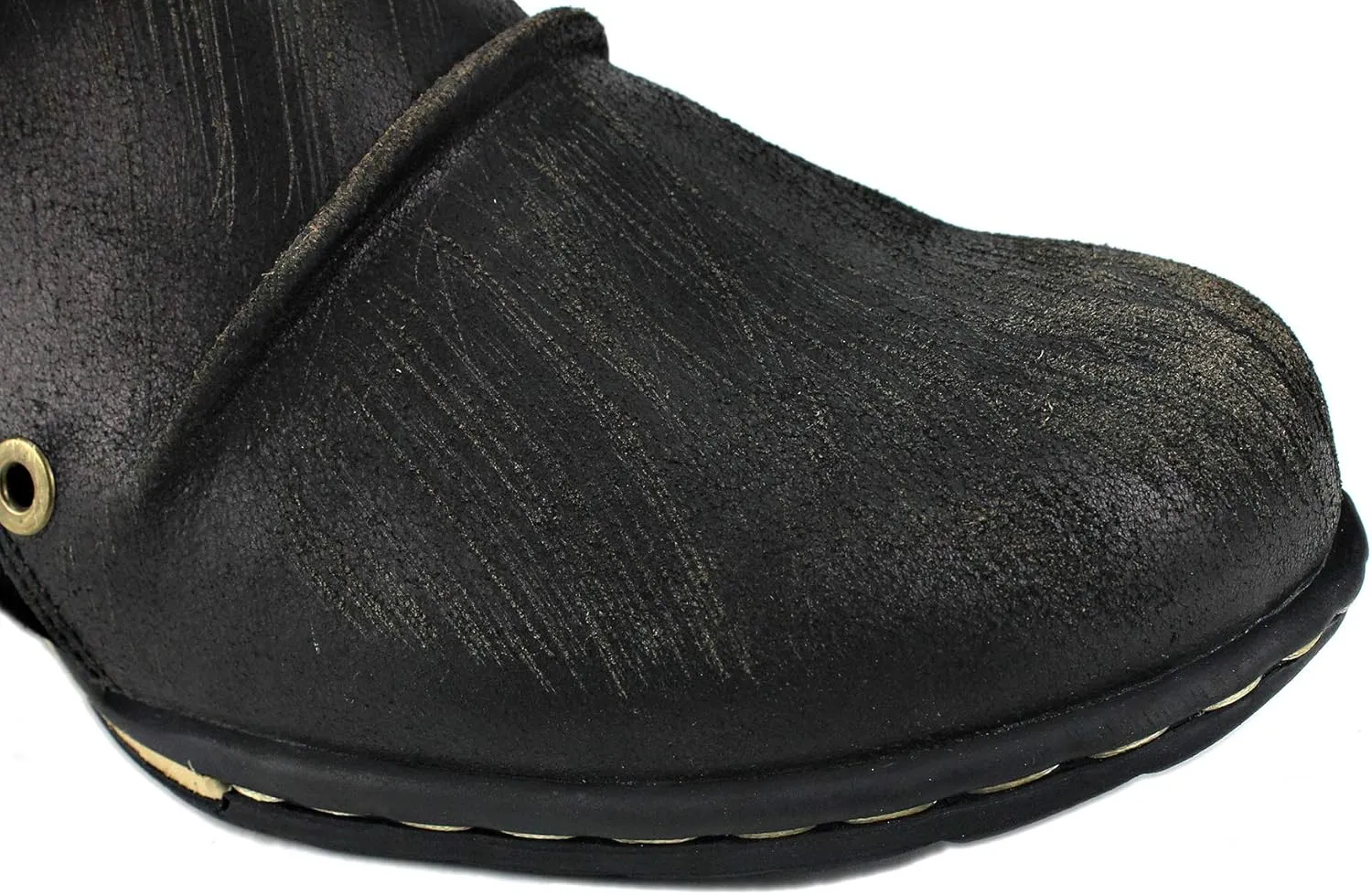 OSSTONE Moto Boots for Men Fashion Zipper-up Leather Chukka Boots Casual Shoes Retro Style OS-5008-1-DA1B1