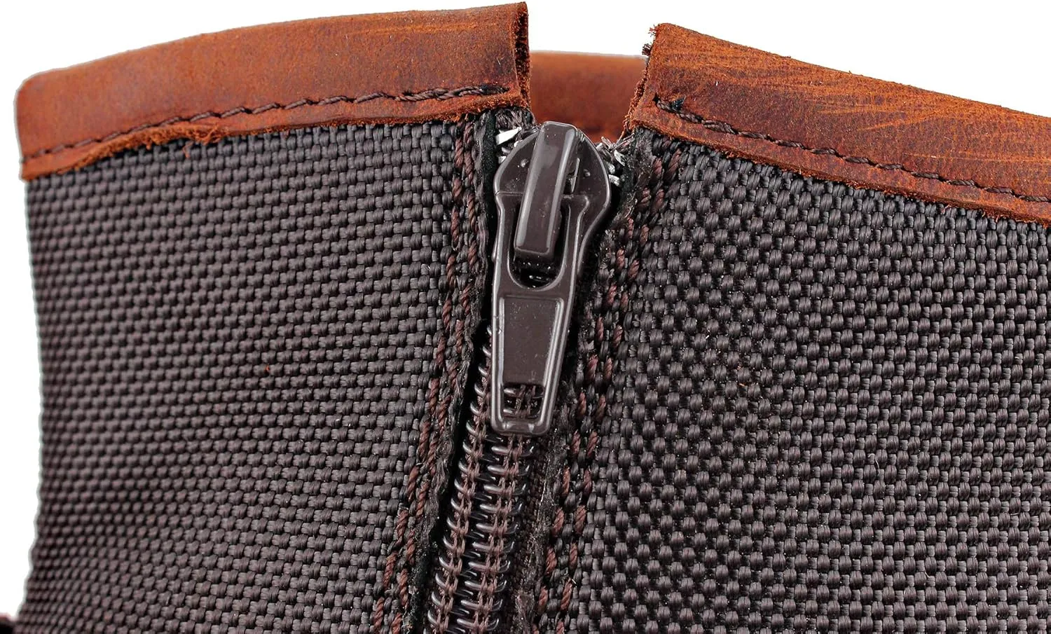 OSSTONE Moto Boots for Men Fashion Zipper-up Leather Chukka Boots Casual Shoes Retro Style OS-5008-1-DA1B1