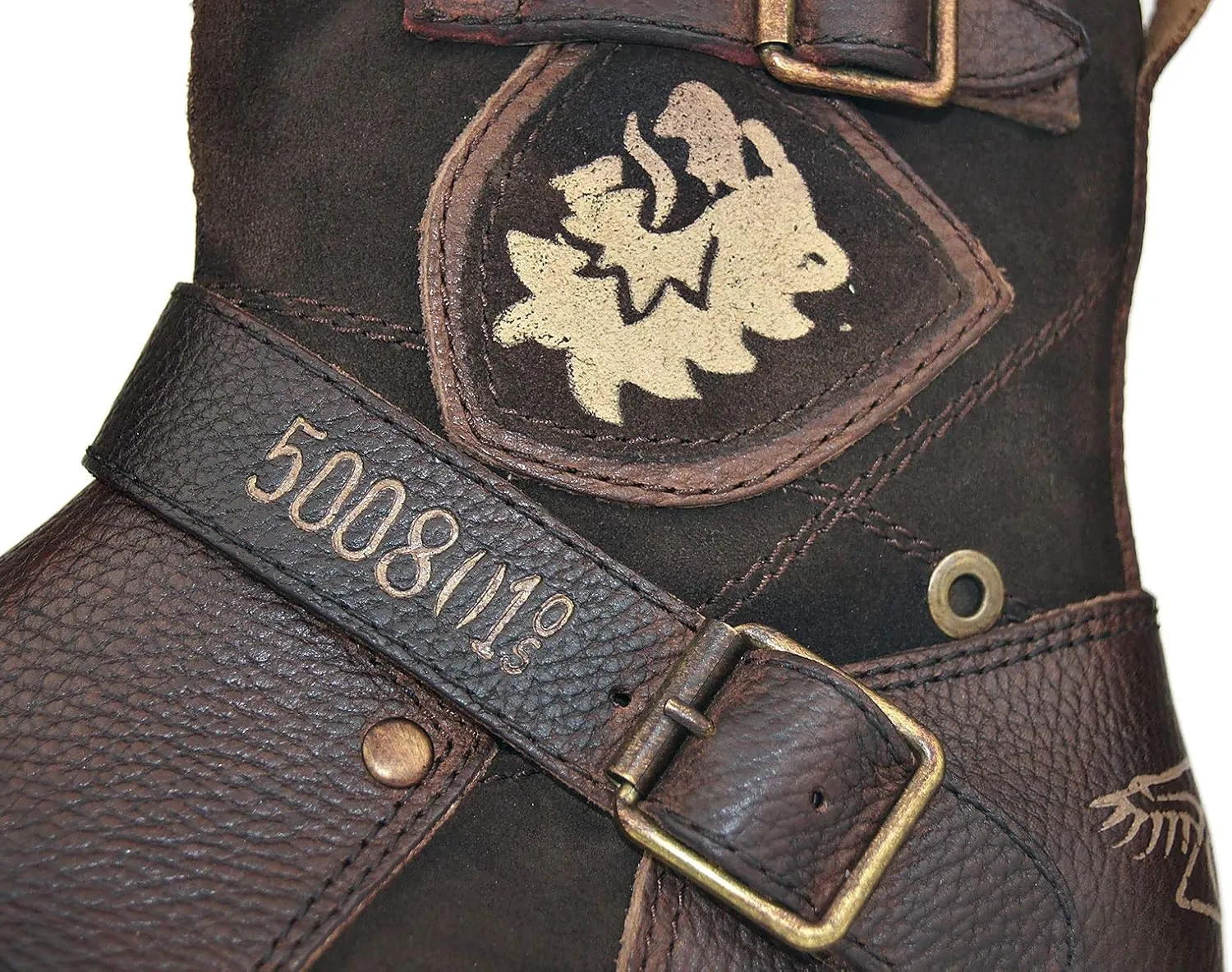 OSSTONE Moto Boots for Men Fashion Zipper-up Leather Chukka Boots Casual Shoes Retro Style OS-5008-1-DA1B1