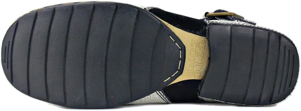 OSSTONE Moto Boots for Men Fashion Zipper-up Leather Chukka Boots Casual Shoes Retro Style OS-5008-1-DA1B1