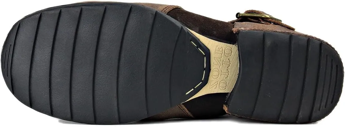 OSSTONE Moto Boots for Men Fashion Zipper-up Leather Chukka Boots Casual Shoes Retro Style OS-5008-1-DA1B1