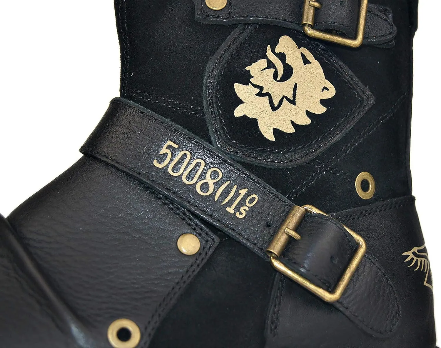 OSSTONE Moto Boots for Men Fashion Zipper-up Leather Chukka Boots Casual Shoes Retro Style OS-5008-1-DA1B1