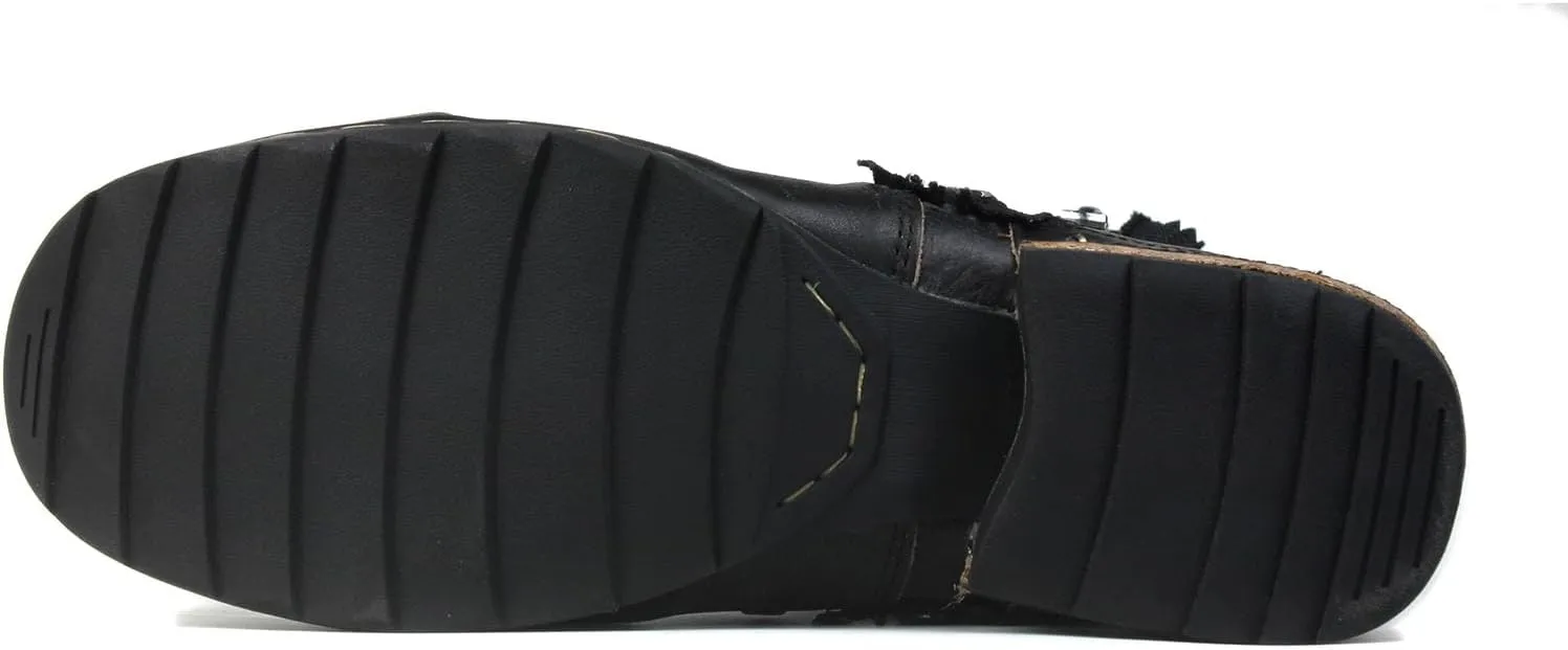 OSSTONE Moto Boots for Men Fashion Zipper-up Leather Chukka Boots Casual Shoes Retro Style OS-5008-8-Retro-US