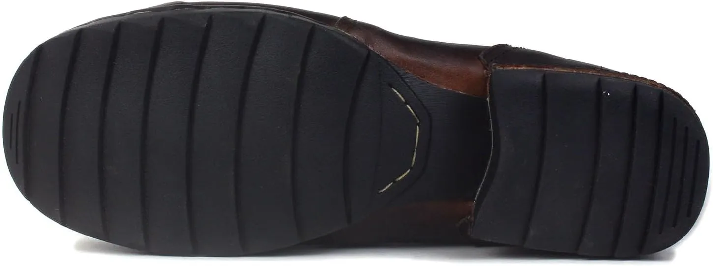OSSTONE Vintage Brown Moto Boots for Men Fashion lace-up Leather Retro Chukka Boots Casual Shoes OS-6015-6-Vintage-US-R