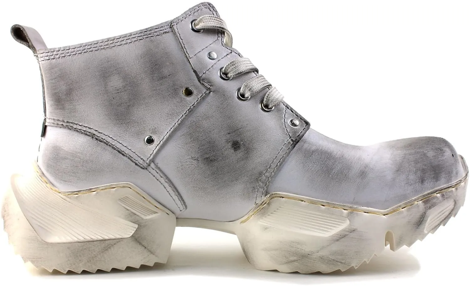 OSSTONE Vintage Moto Boots for Men Fashion lace-up Leather Retro Chukka Boots Casual Shoes OS-5008-S-1-Brown