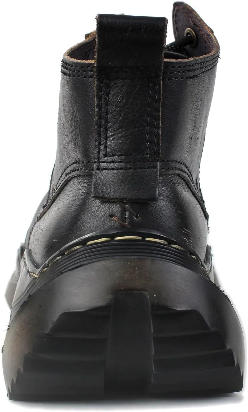 OSSTONE Vintage Moto Boots for Men Fashion lace-up Leather Retro Chukka Boots Casual Shoes OS-5008-S-1-Brown