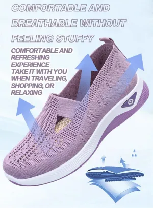 Otrhowaik Womens Shoes, Orthopedic Arch Support Woven Mesh Breathable Soft Sneakers Slip On Wide Footwear
