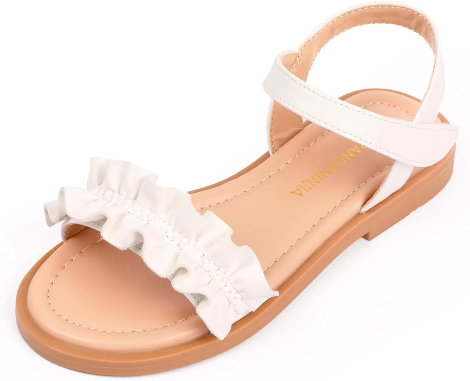 PANDANINJIA Girls Sandals, Open Toe Cute Bow Princess Girls Flats, Sparkly Summer Dress Shoes Sandals for Toddler/Little Kid/Big Kid