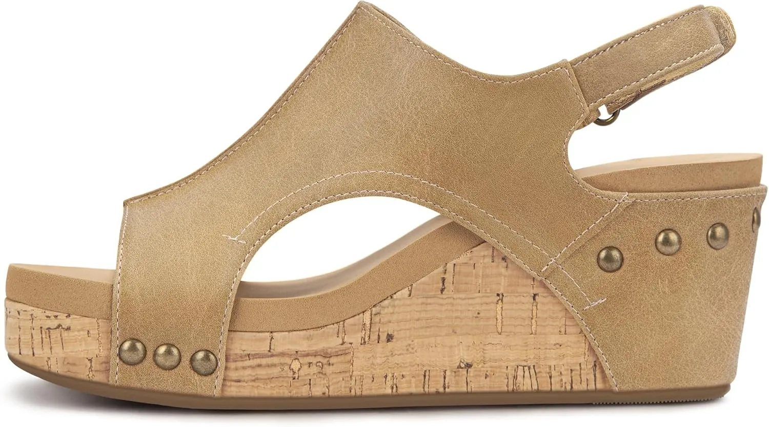 PARTY Women's Wedge Sandals With Buckle Ankle Strap for Dressy Summer