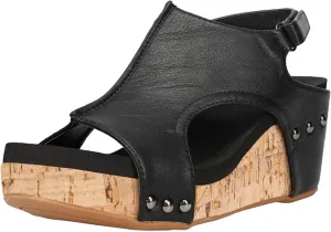 PARTY Women's Wedge Sandals With Buckle Ankle Strap for Dressy Summer