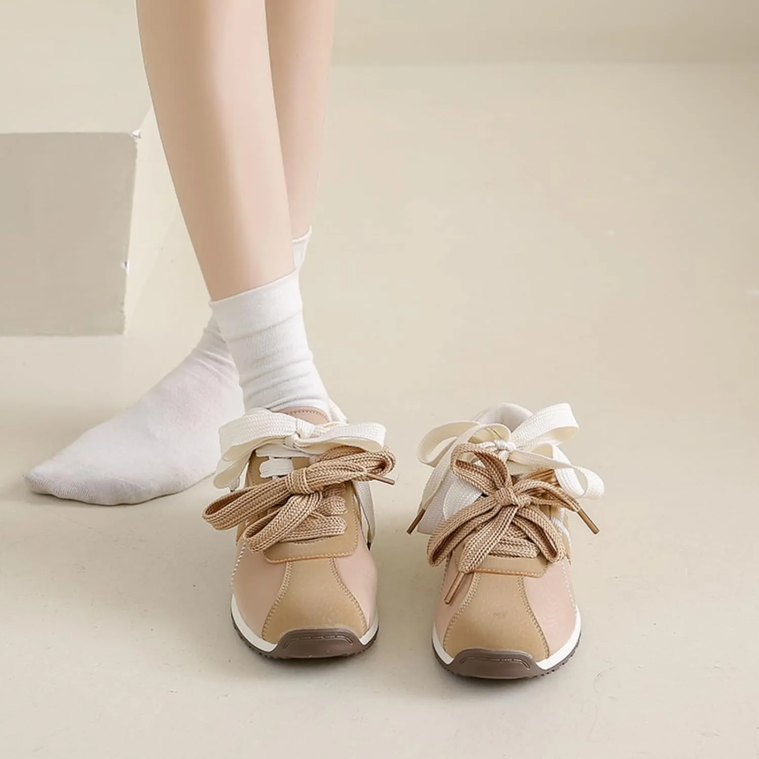 Patchwork Casual Lace Up Non - Slip Walking Shoes for Women. Comfortable Tennis Running Shoes, Womens Fashion Sneakers