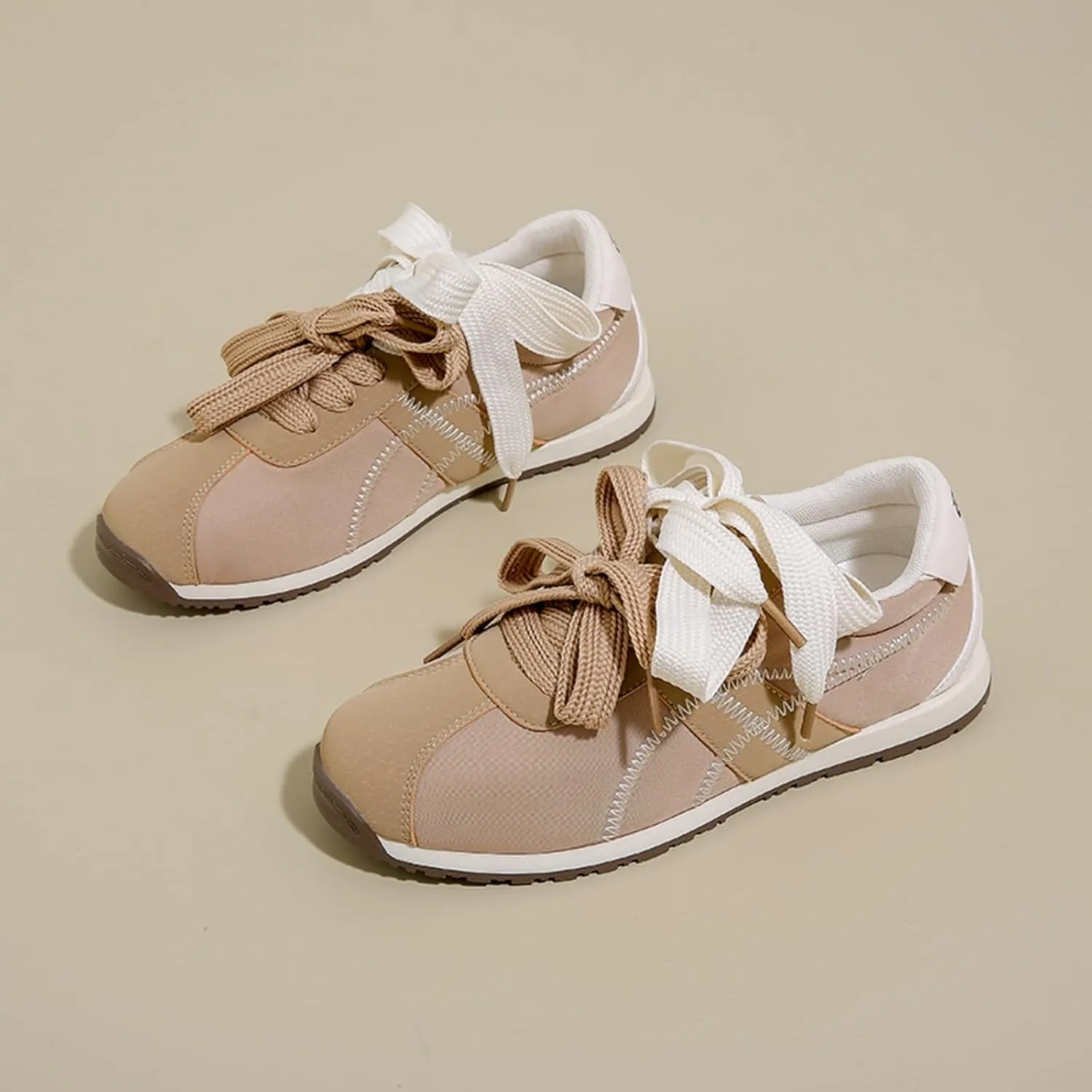 Patchwork Casual Lace Up Non - Slip Walking Shoes for Women. Comfortable Tennis Running Shoes, Womens Fashion Sneakers
