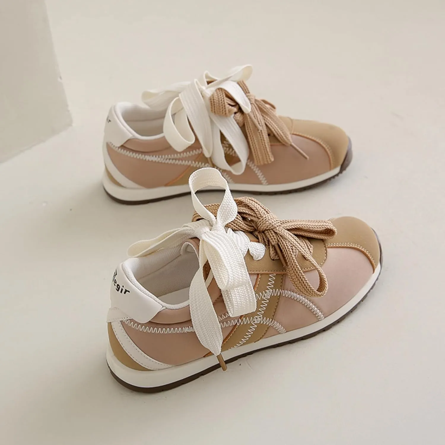 Patchwork Casual Lace Up Non - Slip Walking Shoes for Women. Comfortable Tennis Running Shoes, Womens Fashion Sneakers