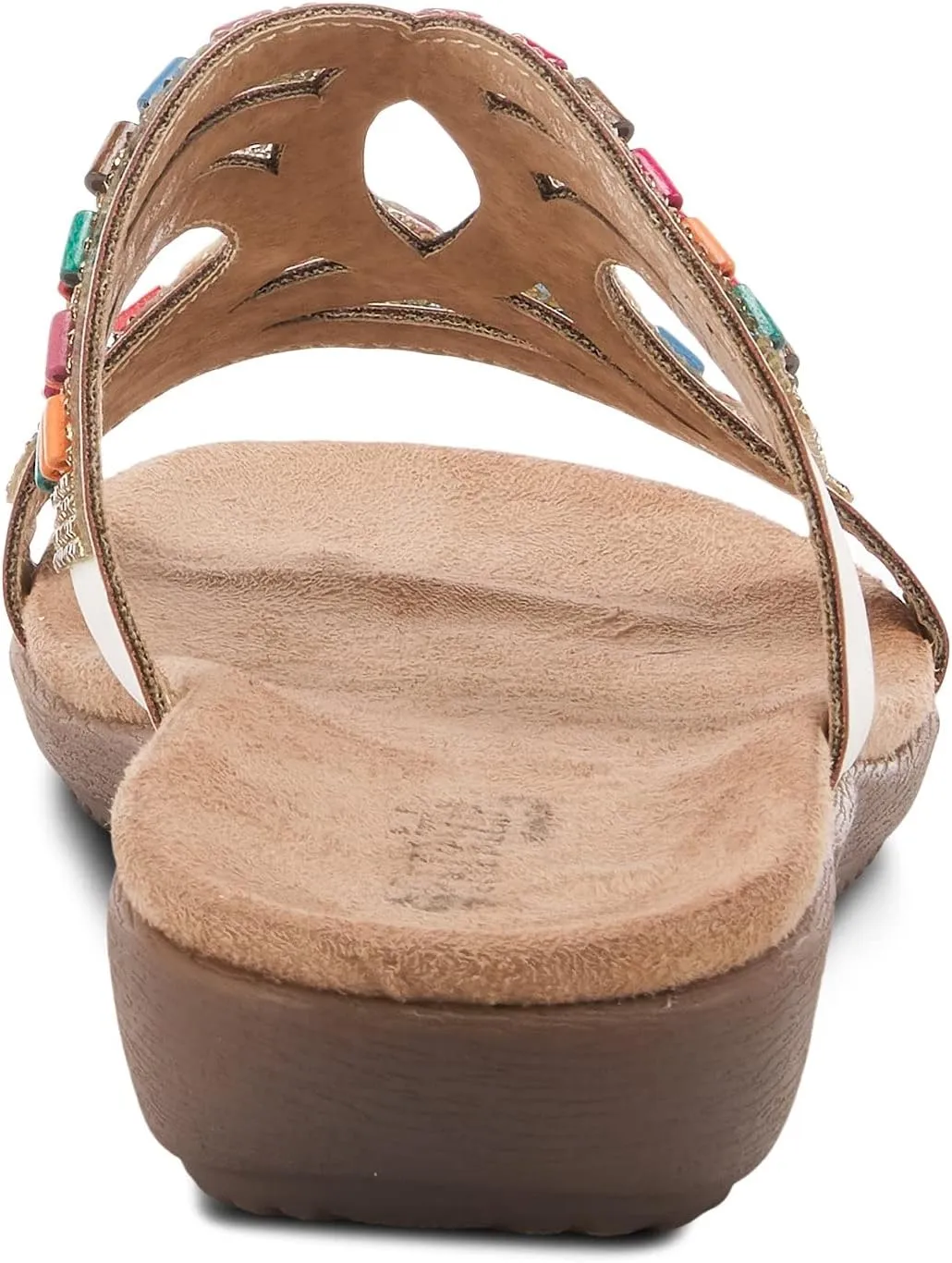 PATRIZIA Twirling Women's Slip-On Sandals – Crystal & Bead Embellished Slides with Microsuede Footbed, TPR Outsole, and 1¼” Low Heel