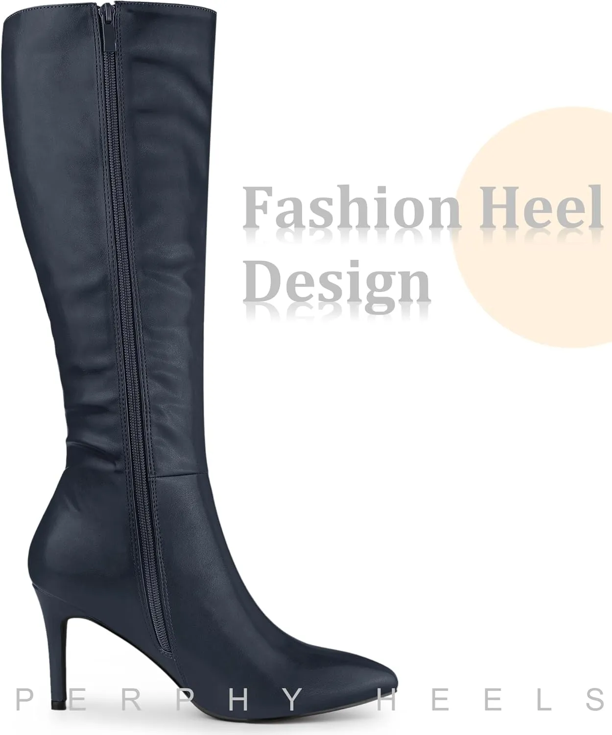 Perphy High Heels Pointed Toe Stiletto Heel Knee High Boots for Women