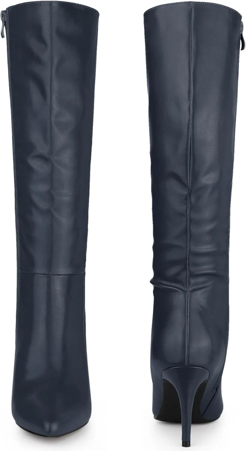 Perphy High Heels Pointed Toe Stiletto Heel Knee High Boots for Women
