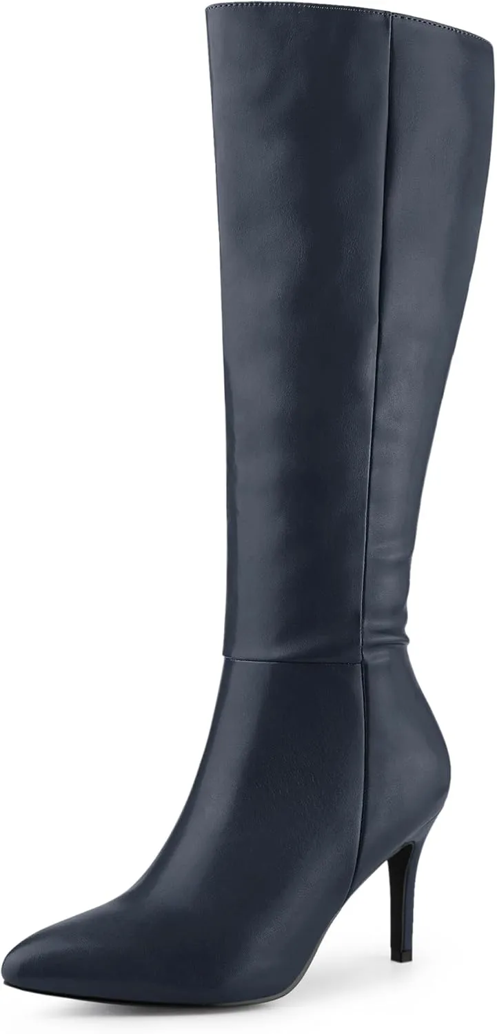 Perphy High Heels Pointed Toe Stiletto Heel Knee High Boots for Women