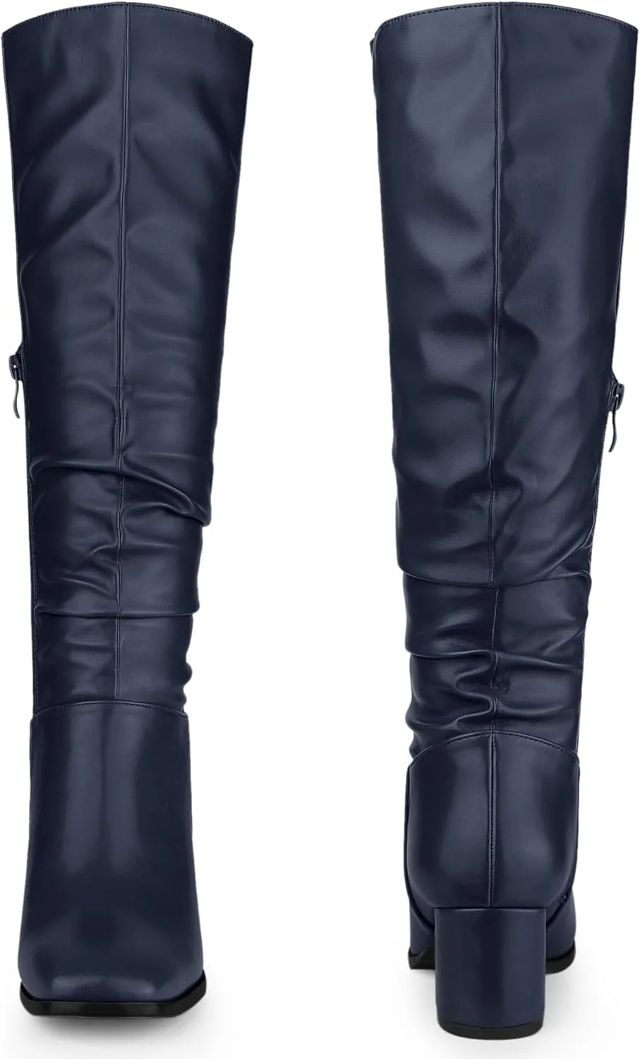 Perphy Thigh High Dress Boots Square Toe Chunky Heel Slouch Knee Highs Boots for Women
