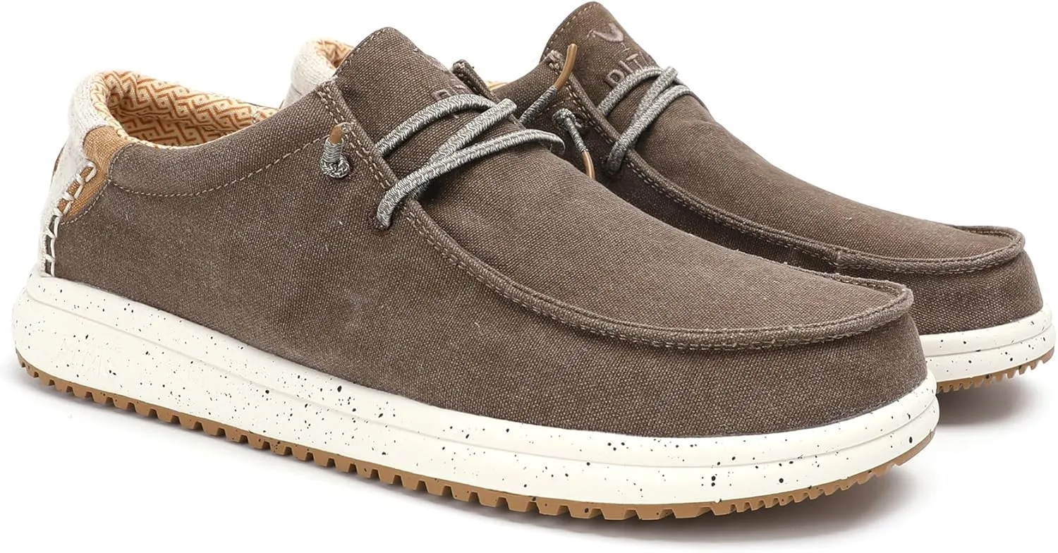 PITAS Nías Boat Shoes for Men | All Day Comfort Men’s Casual Shoes | Lightweight Loafers for Men | Taupe