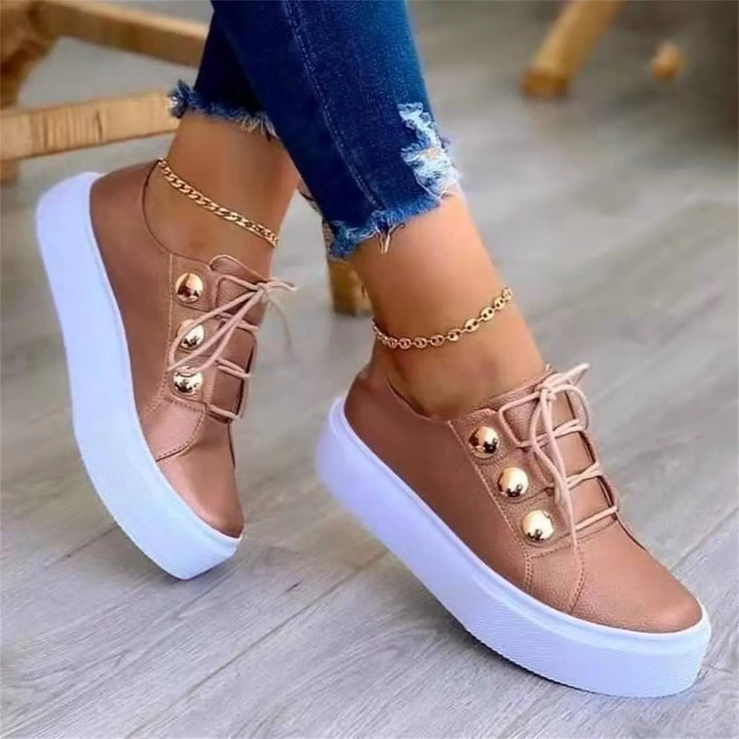Platform Fashion Sneakers for Women Orthopedic Shoes for Women Slip-On Lace Up Sneakers Casual Dressy Lightweight Comfortable Fashion Flat Walking Shoes Running Sport Shoe Loafers