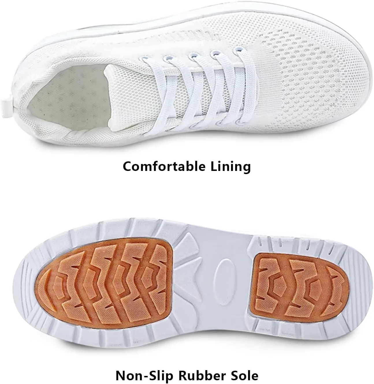 Platform Sneakers for Women Walking Shoes Comfortable All Day Standing Wedge Rocker Bottom 2 inch Thick Air Cushion