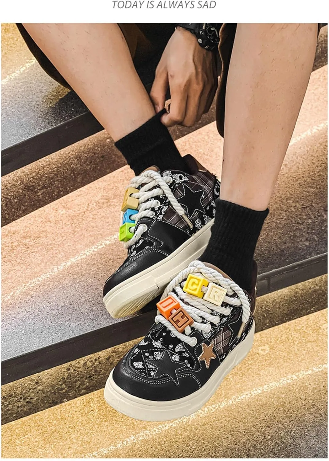Premium Leather Y2K Retro Star Pattern Sneakers for Casual Wear with Comfortable Fit and Non-Slip Sole