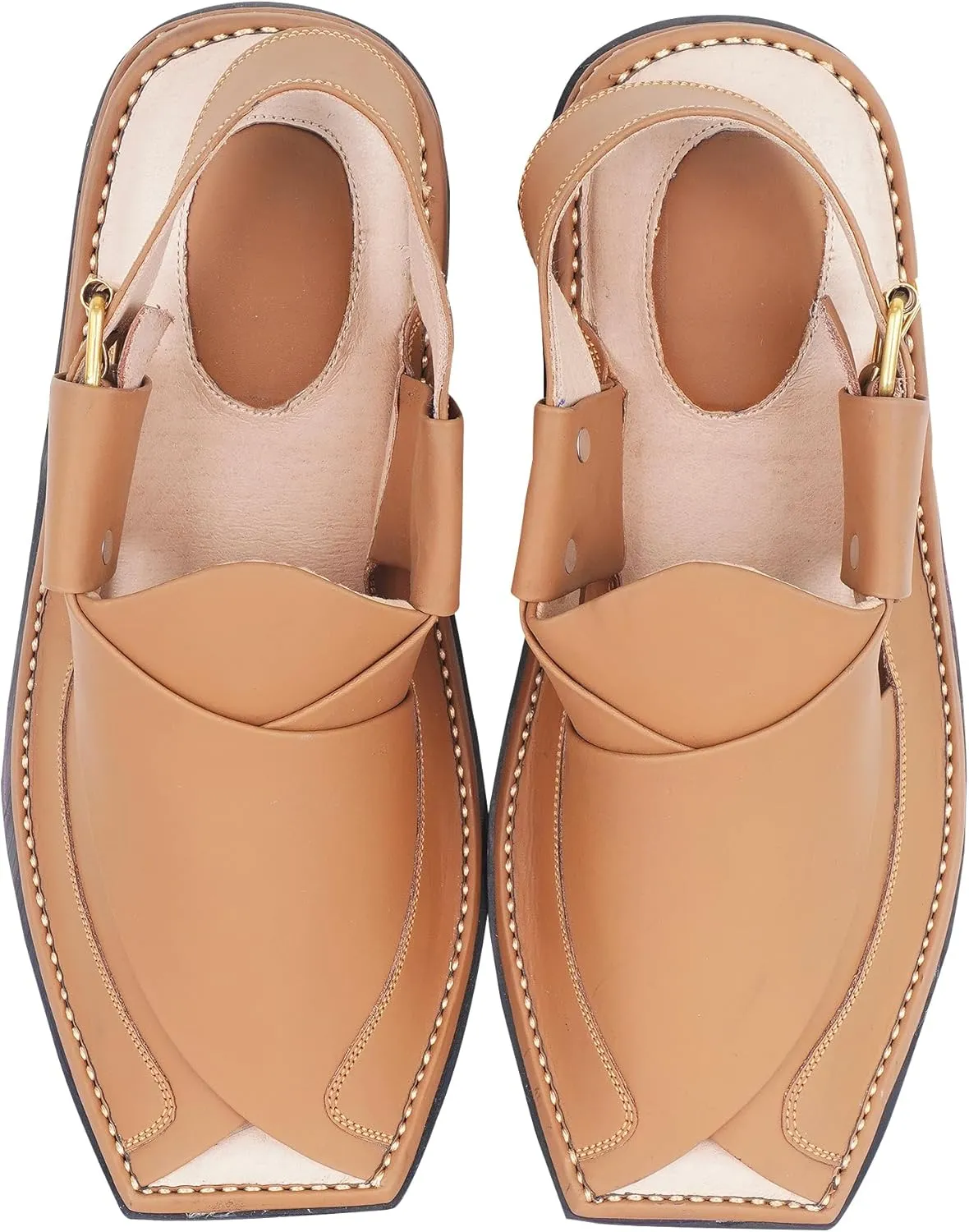 Premium Men's Black Genuine Cowhide Leather Sandals - Comfortable Double Sole Summer Footwear