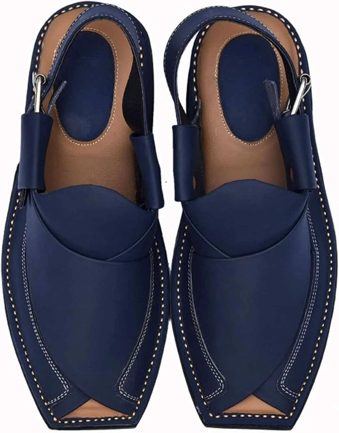 Premium Men's Black Genuine Cowhide Leather Sandals - Comfortable Double Sole Summer Footwear