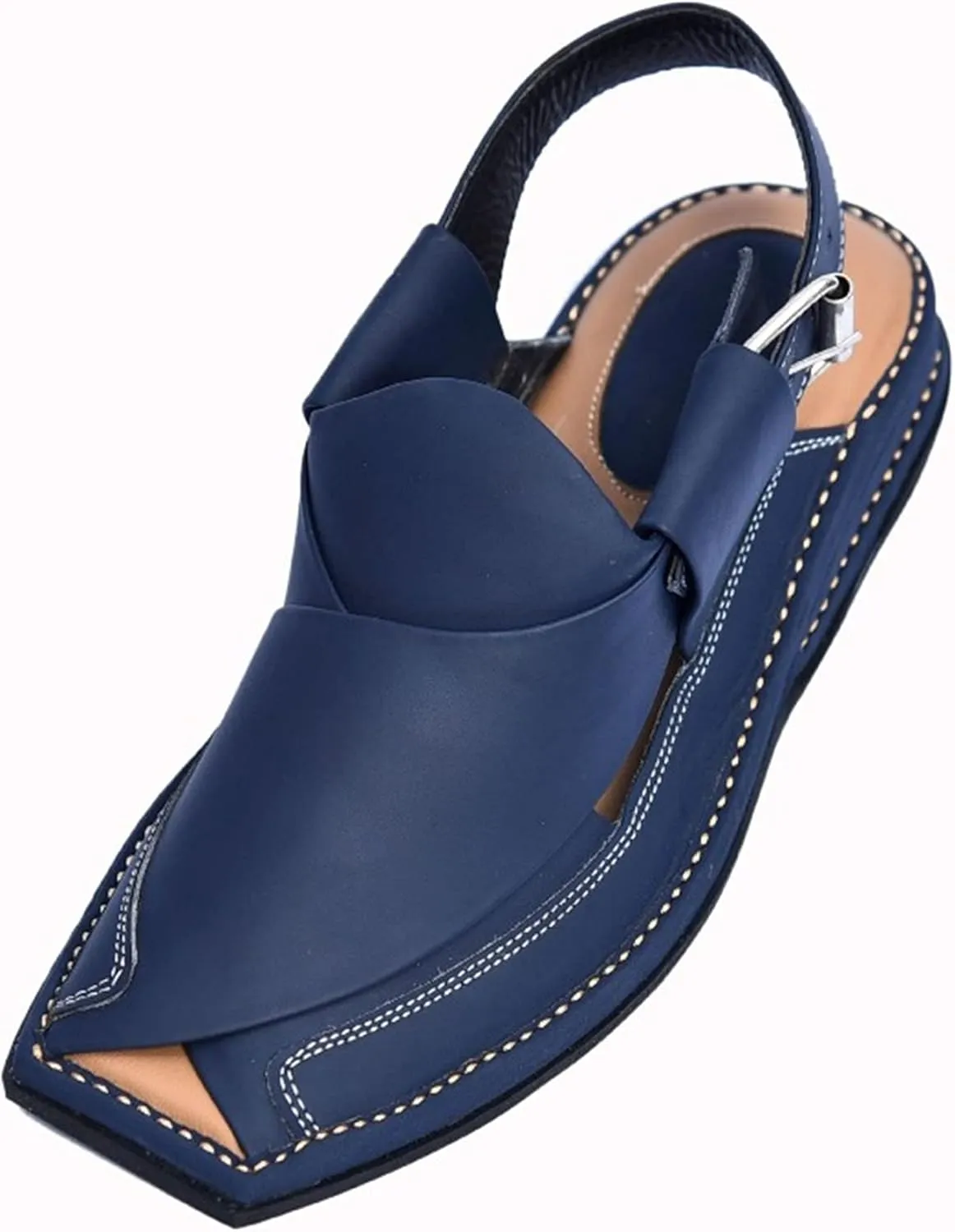 Premium Men's Black Genuine Cowhide Leather Sandals - Comfortable Double Sole Summer Footwear