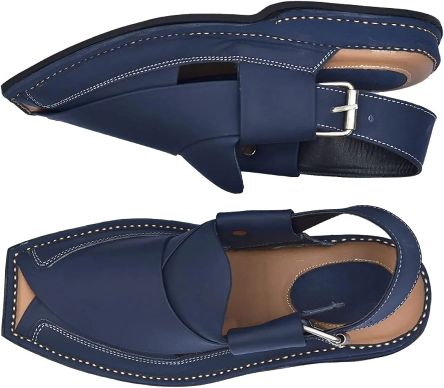 Premium Men's Black Genuine Cowhide Leather Sandals - Comfortable Double Sole Summer Footwear
