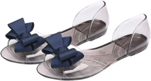 Princess Jelly Sandals with Bow Fish Mouth Summer Bowknot Beach Shoe for Women Girls (Red 35 Yards 5. 5US, 3UKï¼Œ 36EU, 8. 8425Inch)