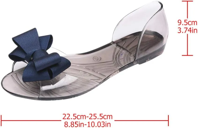 Princess Jelly Sandals with Bow Fish Mouth Summer Bowknot Beach Shoe for Women Girls (Red 35 Yards 5. 5US, 3UKï¼Œ 36EU, 8. 8425Inch)
