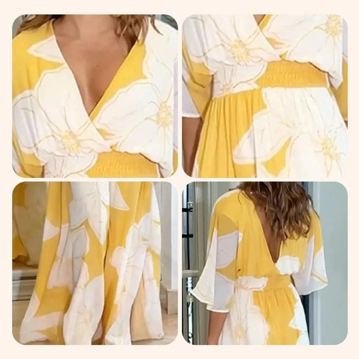 Printed, Backless, Loose Flowing Beach Dress for Women,Beach Vacation Floral Dresses for Women