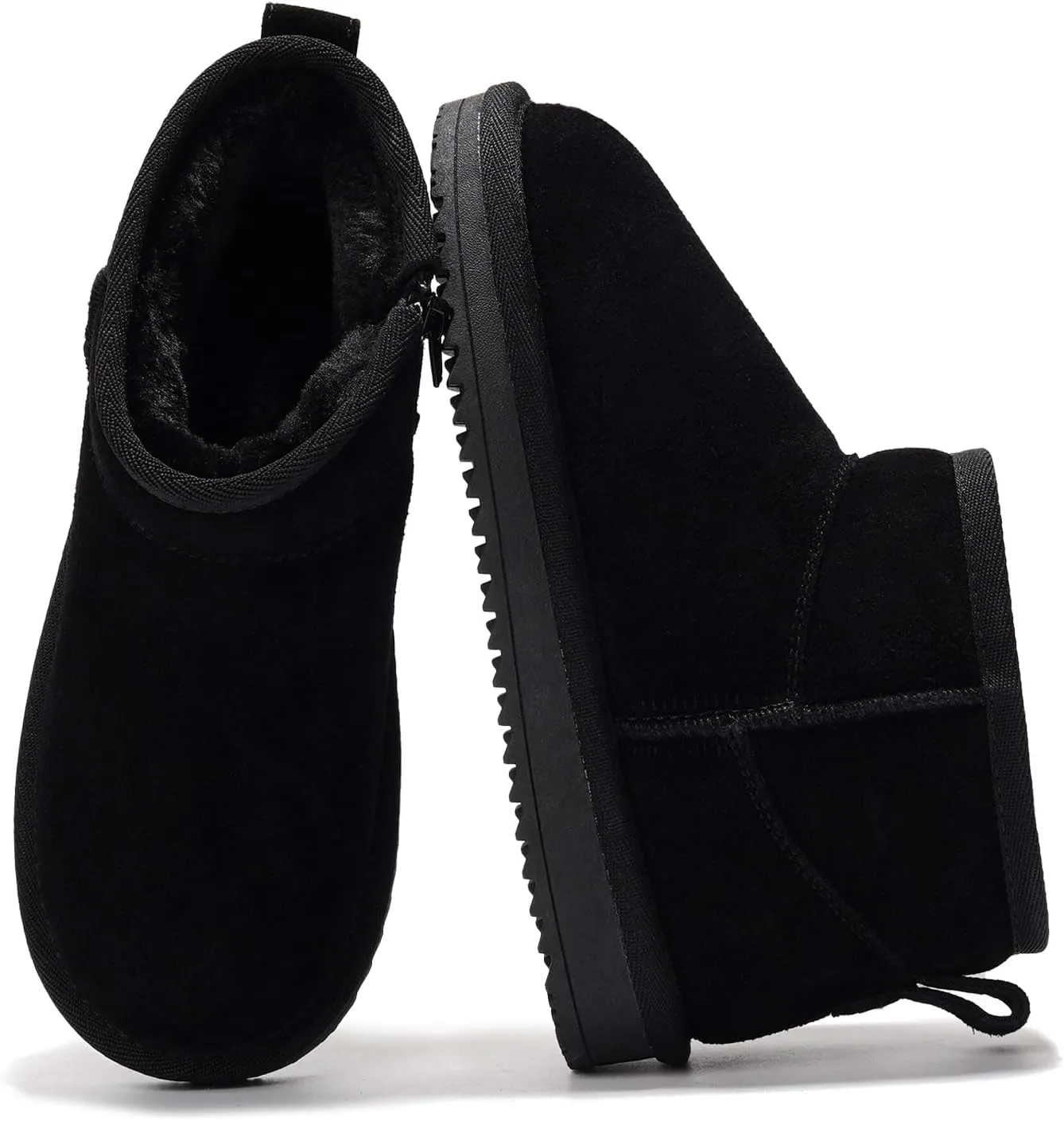 Project Cloud Genuine Leather Girls Boots - Winter Boots & Fall Shoes - Memory Foam Mini Fall Boots, Girl's Fashion Fur Boots - Non-Slip Girls Ankle Boots - Kids Boots for Girls