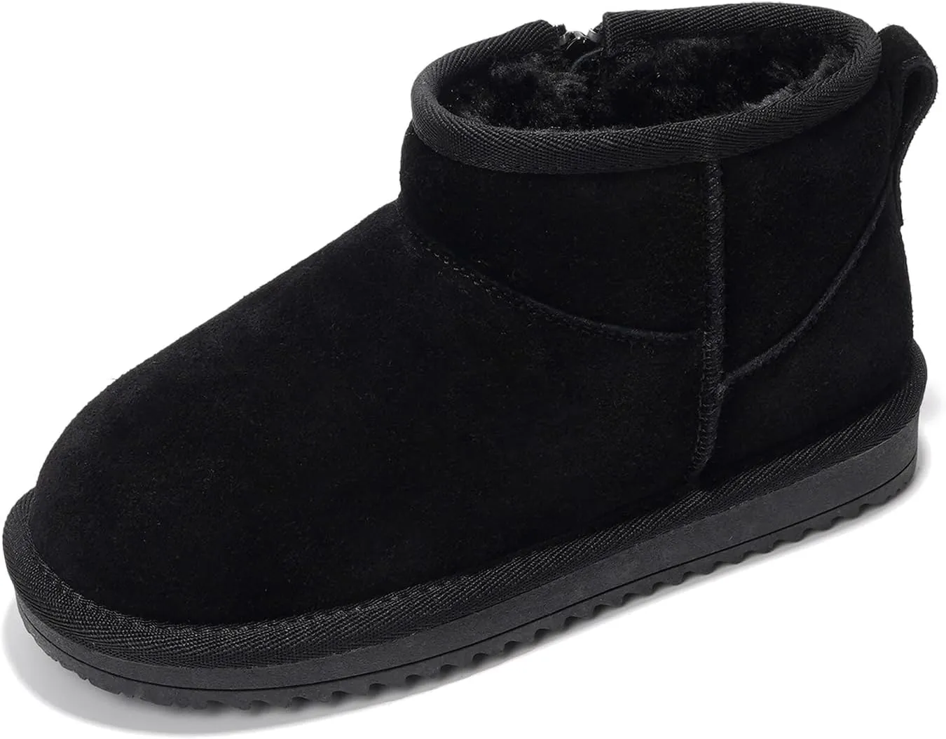 Project Cloud Genuine Leather Girls Boots - Winter Boots & Fall Shoes - Memory Foam Mini Fall Boots, Girl's Fashion Fur Boots - Non-Slip Girls Ankle Boots - Kids Boots for Girls