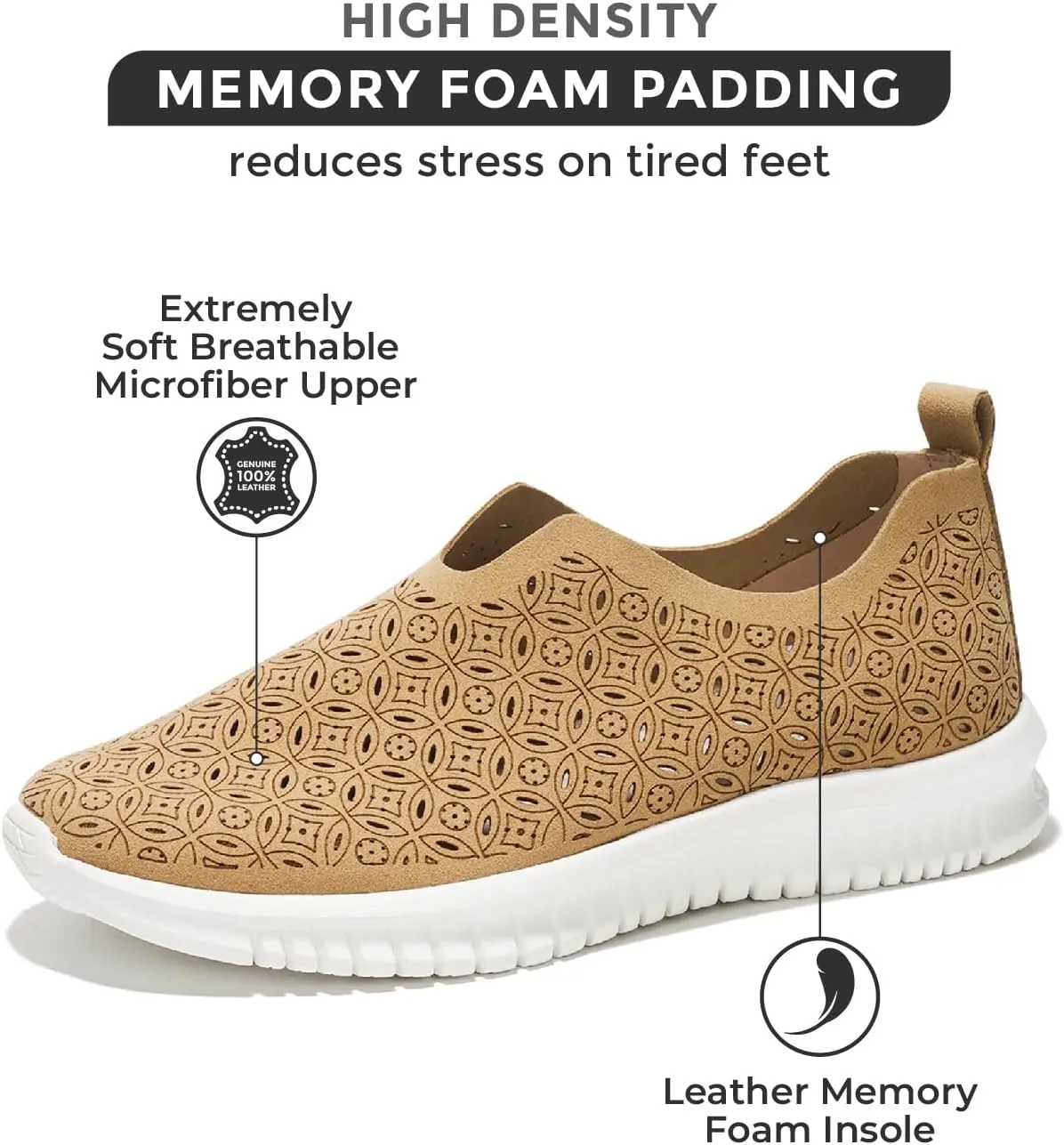 Project Cloud Platform Sneakers for Women Footwear - Memory Foam Comfortable Loafers for Women Shoes - Lightweight and Non-Slip Shoes Slip on Sneakers (Orchid)