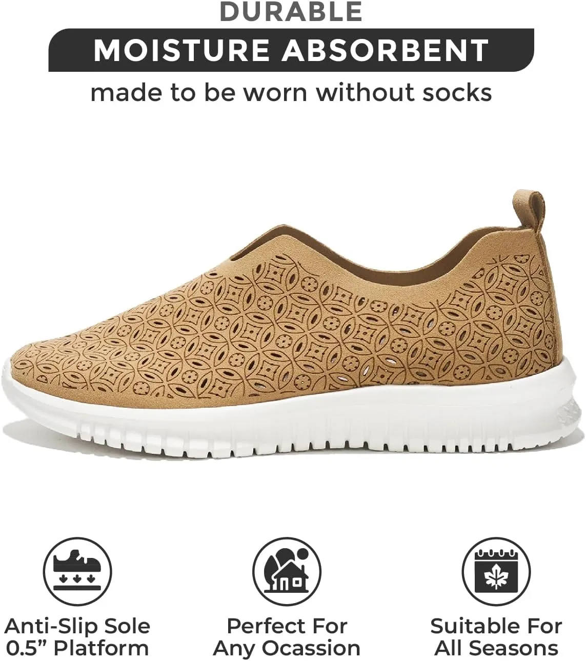 Project Cloud Platform Sneakers for Women Footwear - Memory Foam Comfortable Loafers for Women Shoes - Lightweight and Non-Slip Shoes Slip on Sneakers (Orchid)