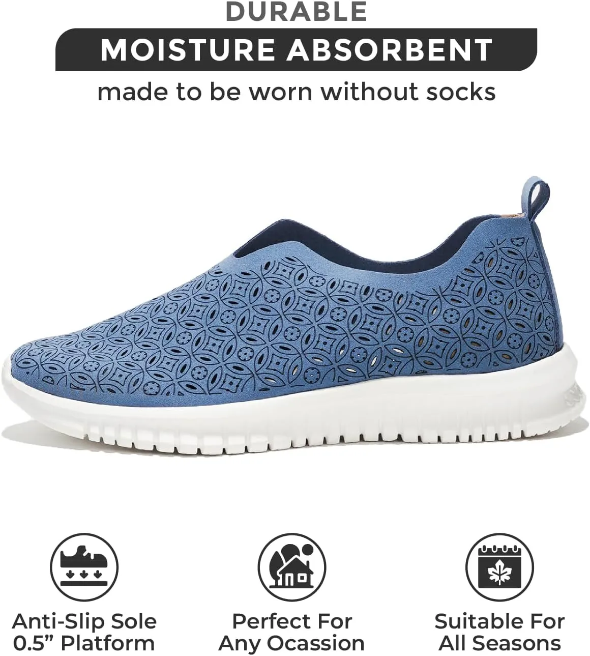 Project Cloud Platform Sneakers for Women Footwear - Memory Foam Comfortable Loafers for Women Shoes - Lightweight and Non-Slip Shoes Slip on Sneakers (Orchid)