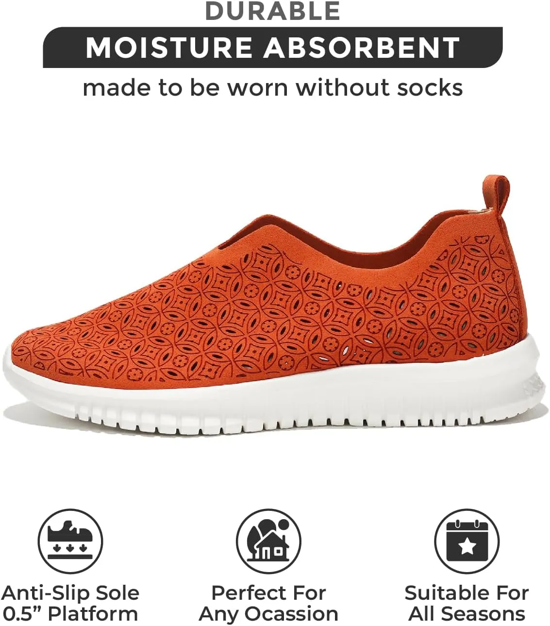 Project Cloud Platform Sneakers for Women Footwear - Memory Foam Comfortable Loafers for Women Shoes - Lightweight and Non-Slip Shoes Slip on Sneakers (Orchid)