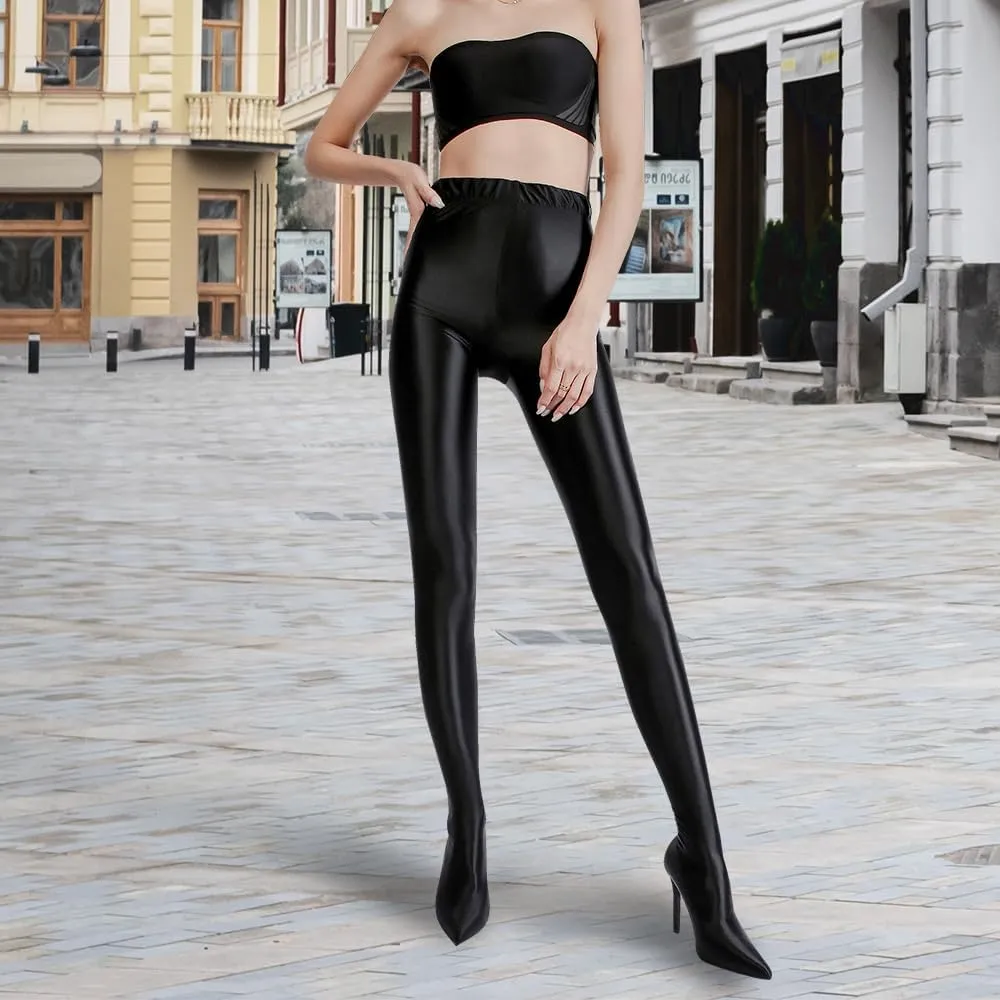 Pull On Legging Boots, Women's Thigh High Stiletto Pant Boots Pointed Toe Stretch Over The Knee High Heel Black Sexy Boots