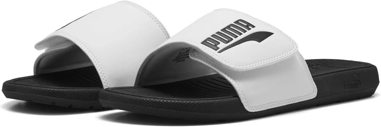 PUMA Men's Cat 2.0 Hook and Loop Slide Sandals, Cool Dark Gray-Black, 9