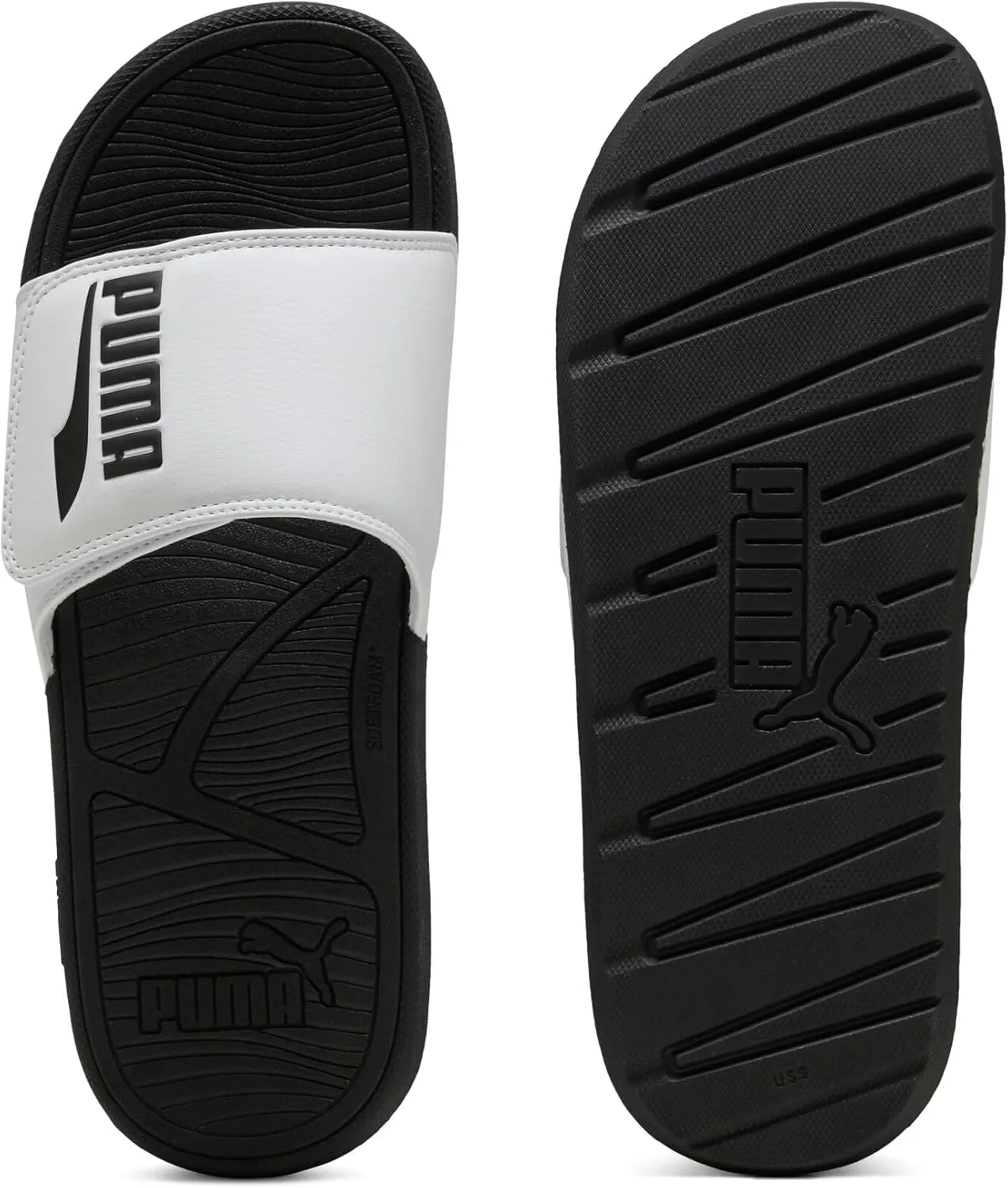 PUMA Men's Cat 2.0 Hook and Loop Slide Sandals, Cool Dark Gray-Black, 9