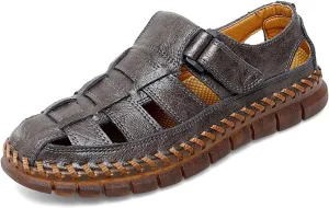 Qiucdzi Men Sandals Closed Toe Hiking Sandals Waterproof Fisherman Walking Sandals for Summer Beach