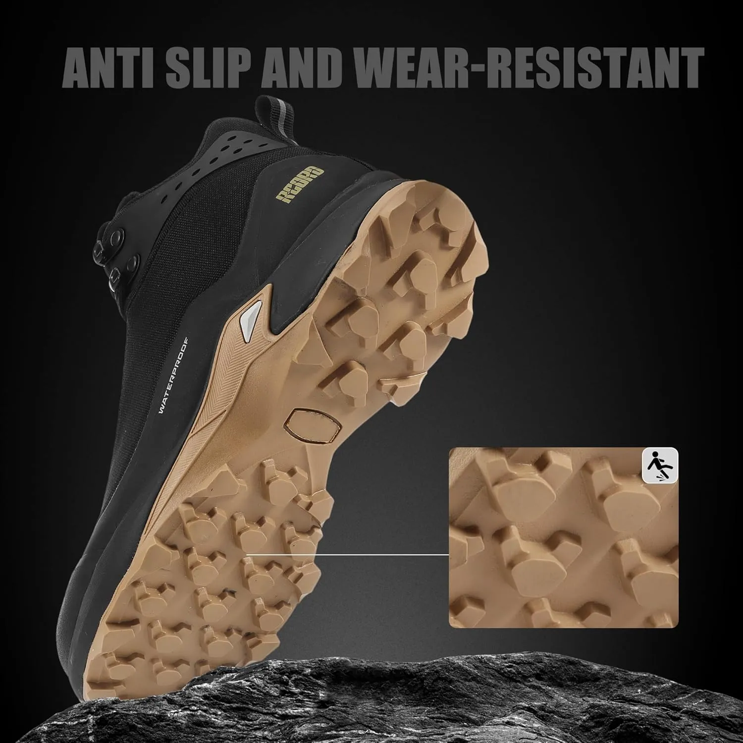 R CORD Women’s Waterproof Hiking Shoes Lightweight Comfortable Hiking Boots For Women Non-slip Outdoor Walking Camping Trekking Trail Shoes For All Seasons