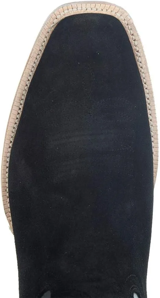 R Mens Black Rough Out 13In Black Cowhide Top Cutter Toe Boot Black