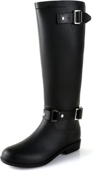 Rain Boots for Women, Waterproof Anti-Slip Knee High Rubber boots, Fashion Comfy Tall Water Boots Lightweightr Garden Booties for Outdoor