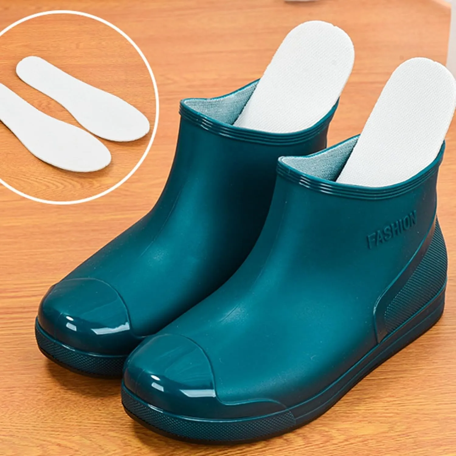 Rain Boots Women Wide Calf Comfortable Rain Boots Men Women Short Rubber Boots Anti Slip Lightweight Water Shoes