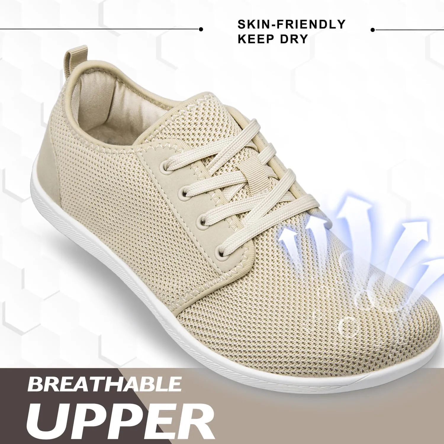 Raoendis Mens Walking Shoes Wide Toe Box Barefoot Shoes Minimalist Zero Drop Shoes Breathable Fashion Sneakers